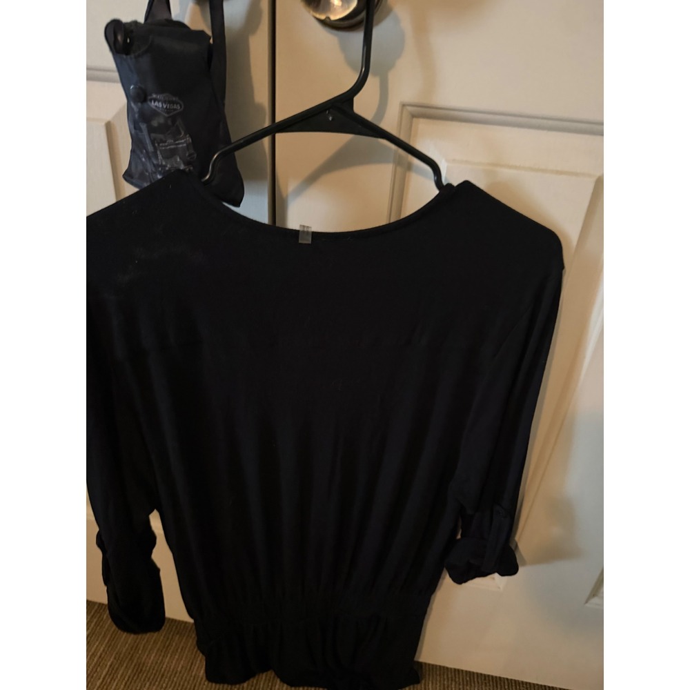 Young Fabulous & Broke Black Utility Romper Roll Tab Sleeve Elastic Waist Small